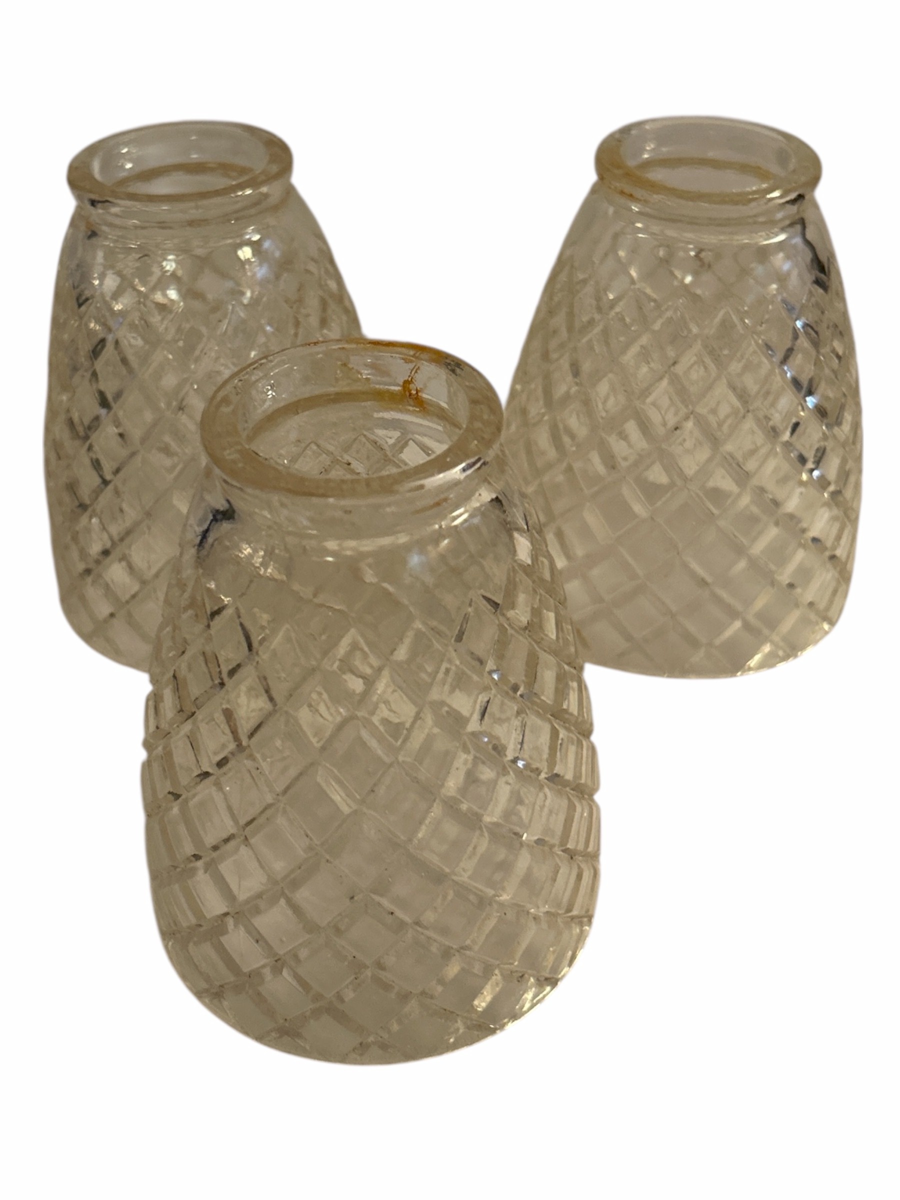 Textured Glass Light Fixture Shades Set of 3, 4" x 5"
