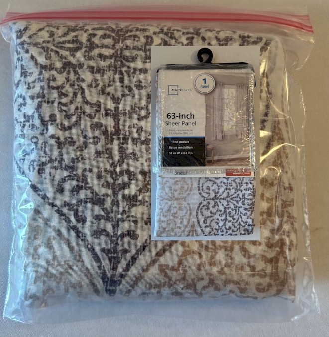 63" Sheer Panel Mainstays Medallion Brownstone