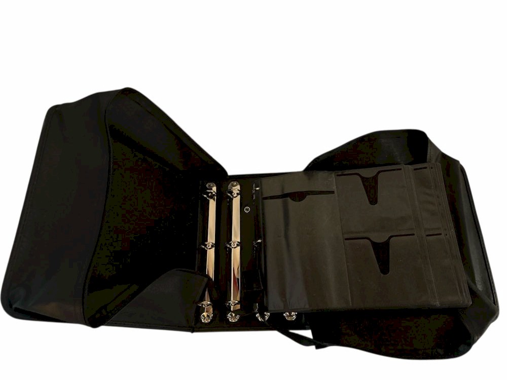 Zippered 12 Ring Binder Portfolio with 30 DVD Storage Pages