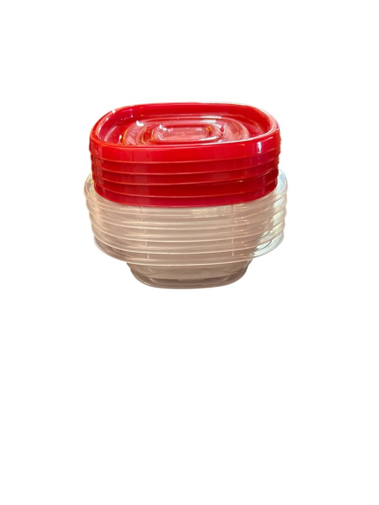 Rubbermaid TakeAlongs 1.26-Cup Small Square Food Storage Containers, Ruby Red, 5 pack