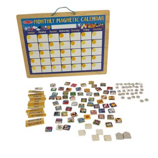 Monthly magnetic calendar with pieces - missing 1 number