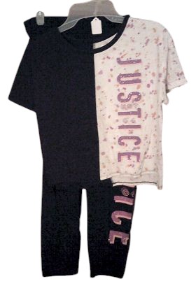 Girl's Justice Black & White Outfit