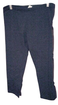 Women's leggings – black cropped with scalloped hem