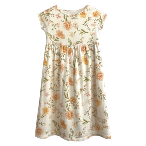 Girl's  Floral Dress (short sleeve)