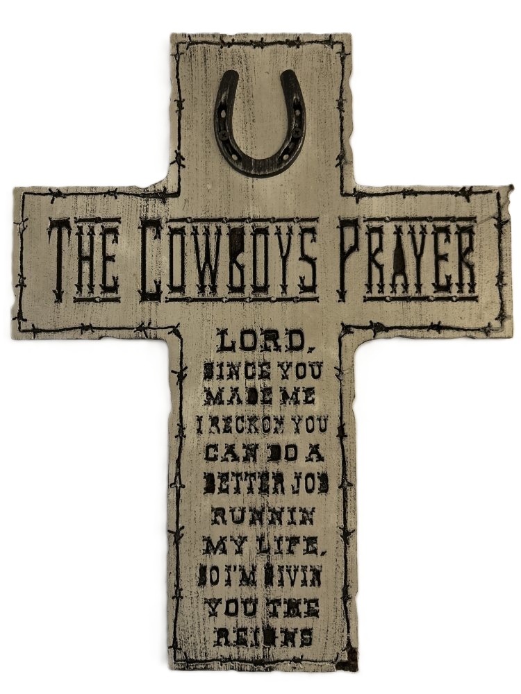 Particle Board Cowboy's Prayer Wall Decor
