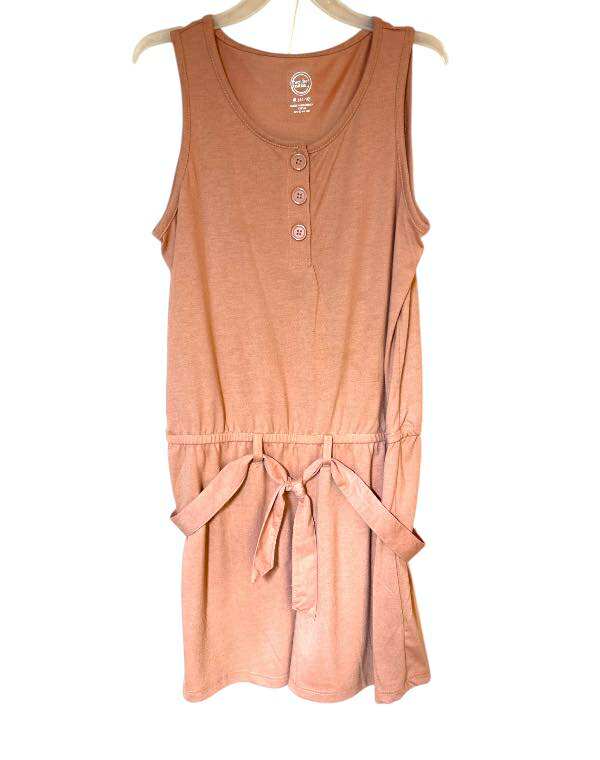 Girl's Peach Sleeveless Romper