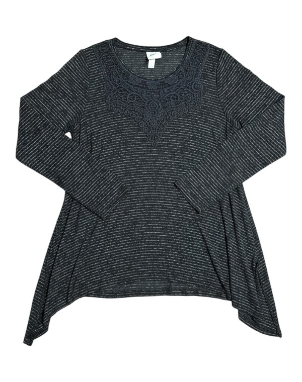 Women's Black Asymmetrical Long Sleeve Blouse