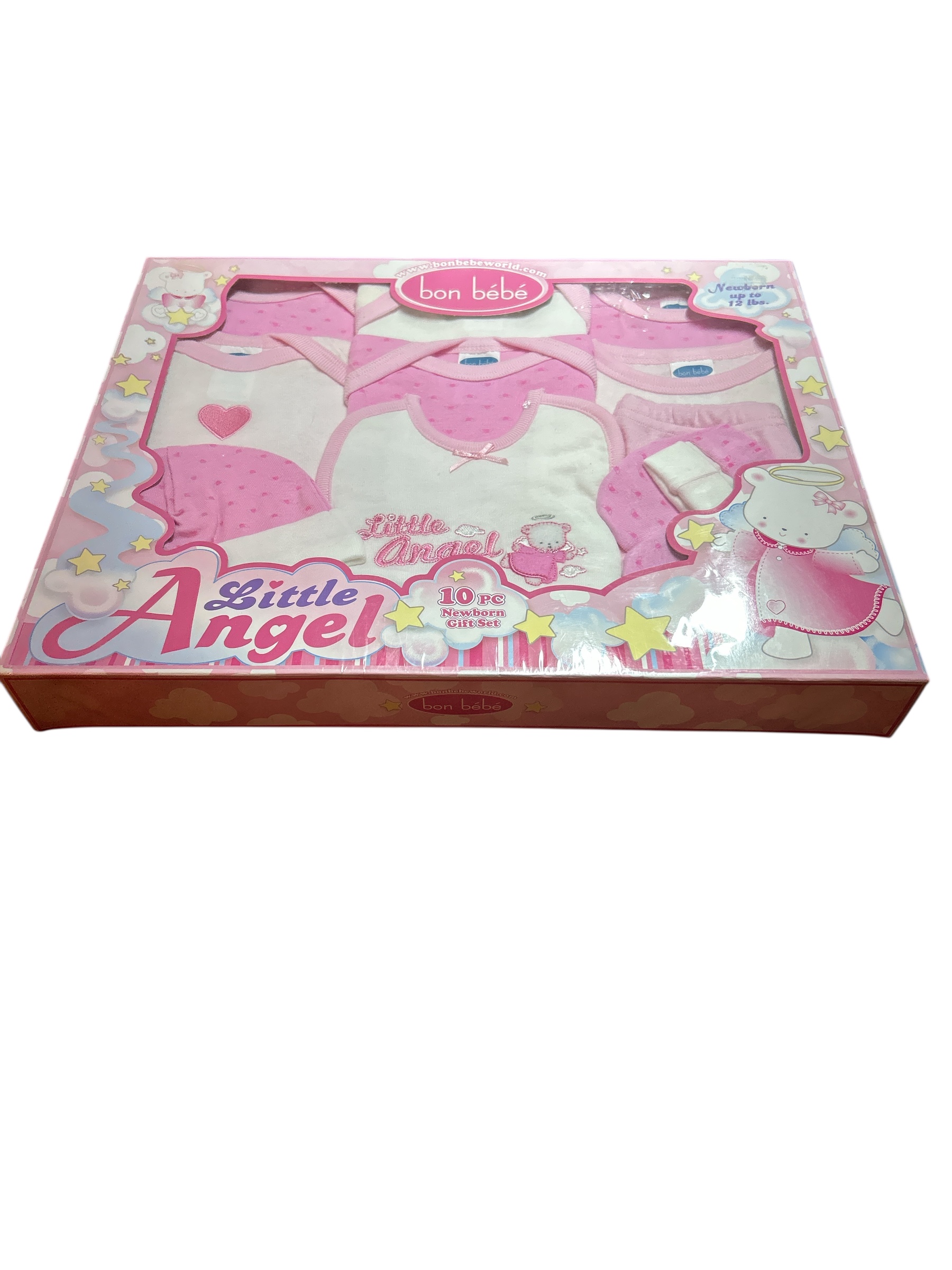 Bon Bébé “Little Angel” 10-Piece Newborn Gift Set – Pink – Up to 12 lbs
