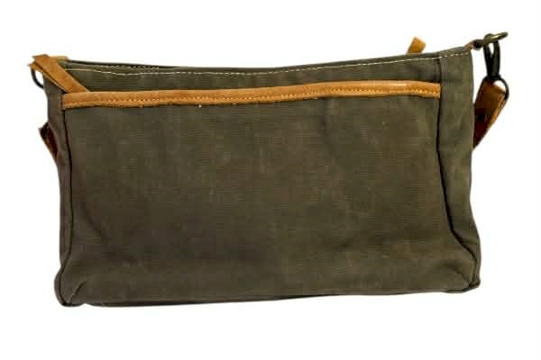 Myra Bag Canvas & Fur Crossbody Bag 13x7 Boho Western Style Purse