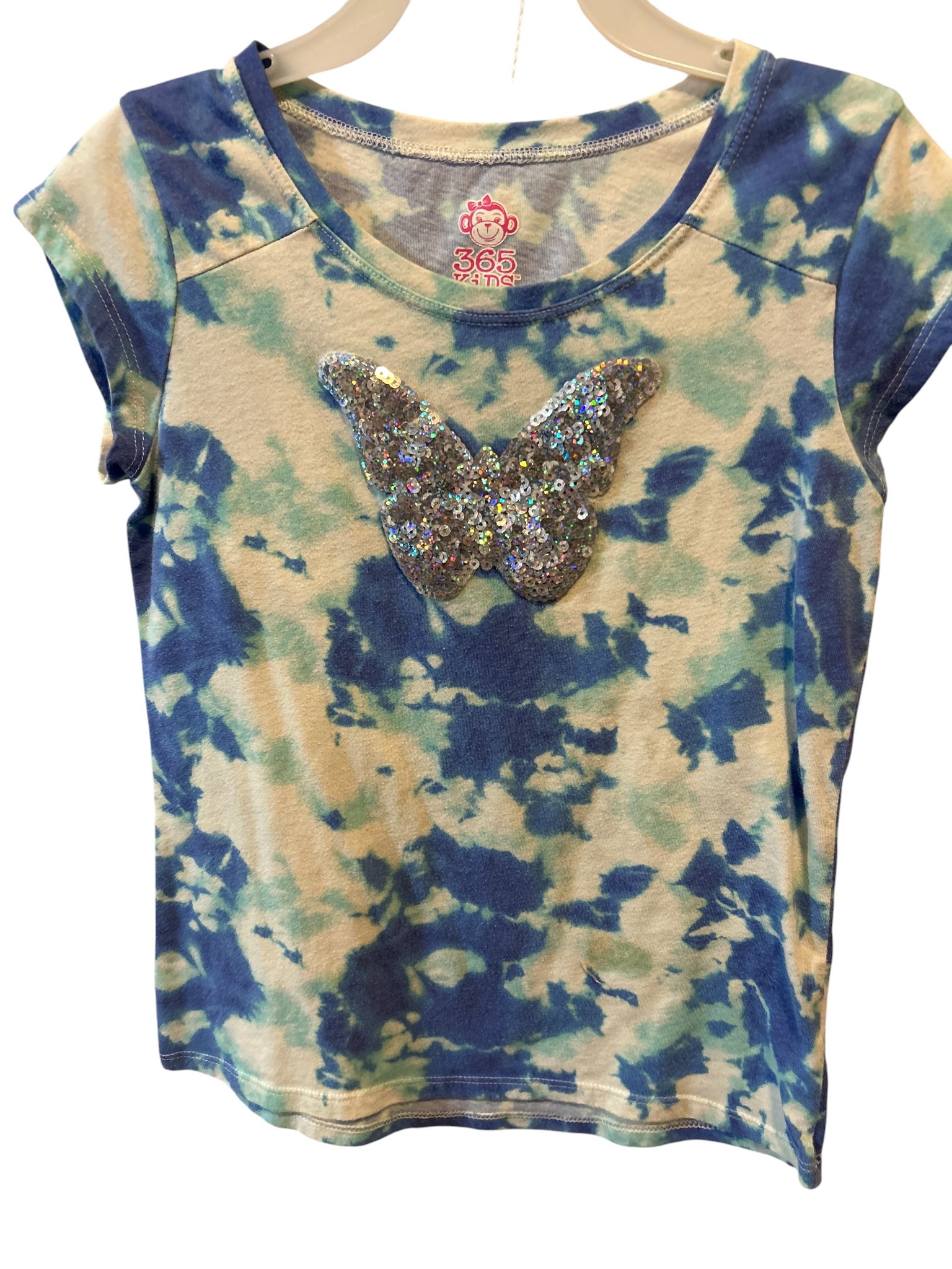 Girls blouse with sequin butterfly