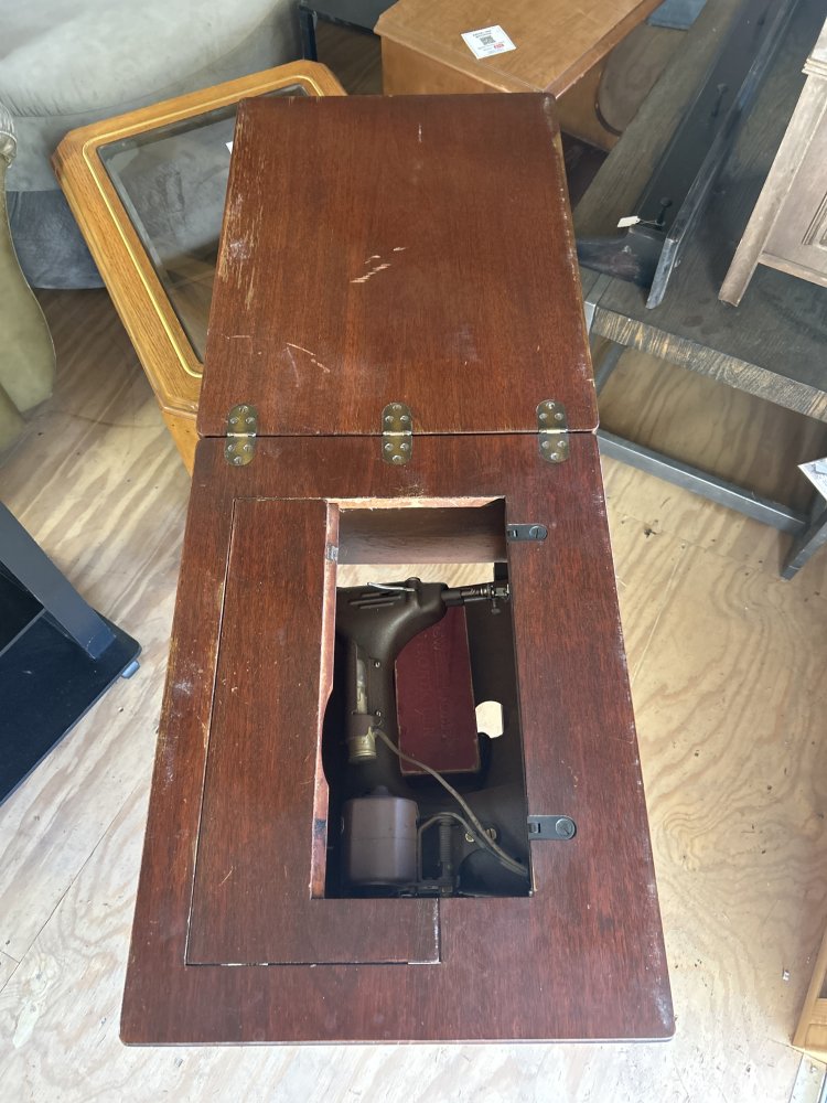 Vintage 1951 New Home Rotary Sewing Machine with Cabinet