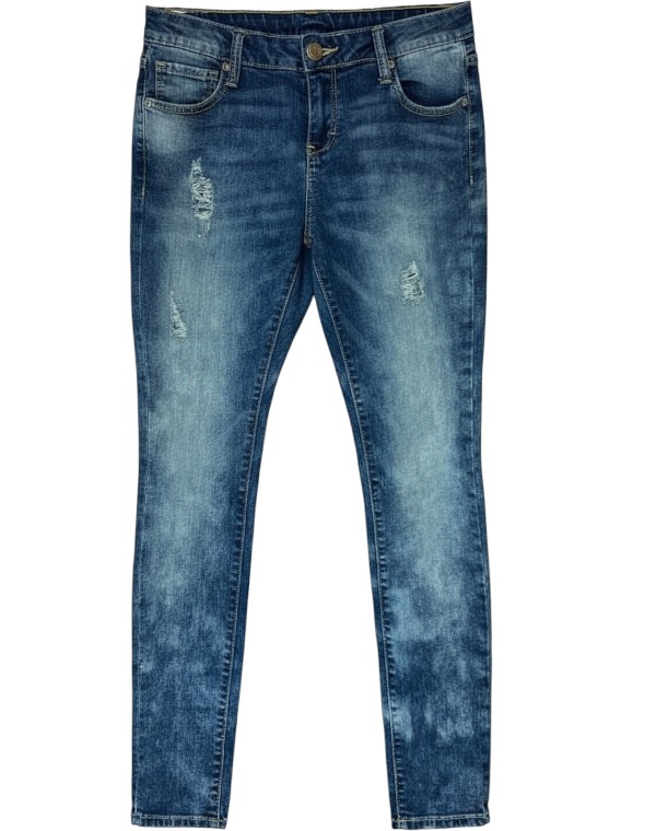 Women's Decree Skinny Jeans - Distressed Blue Denim