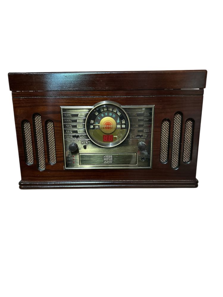 Crosley 3-CD Stereo System Wood Cabinet