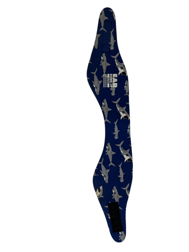 Ear Band-It Ultra Swim Band Blue Shark Print
