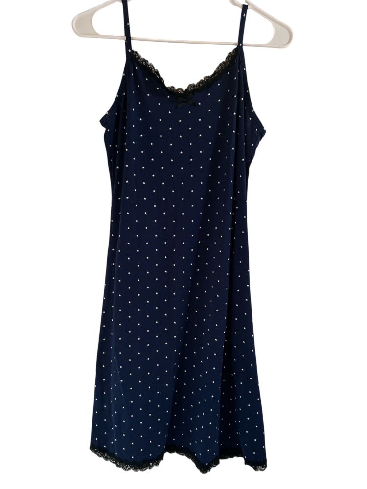 Women's M Nightgown with Blue Lace Trim