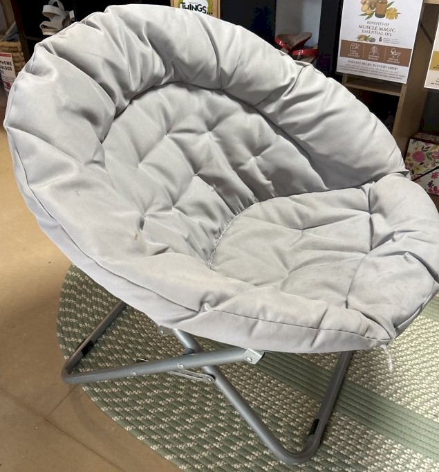 Modern Gray Saucer Chair 36"wide x 29.5"