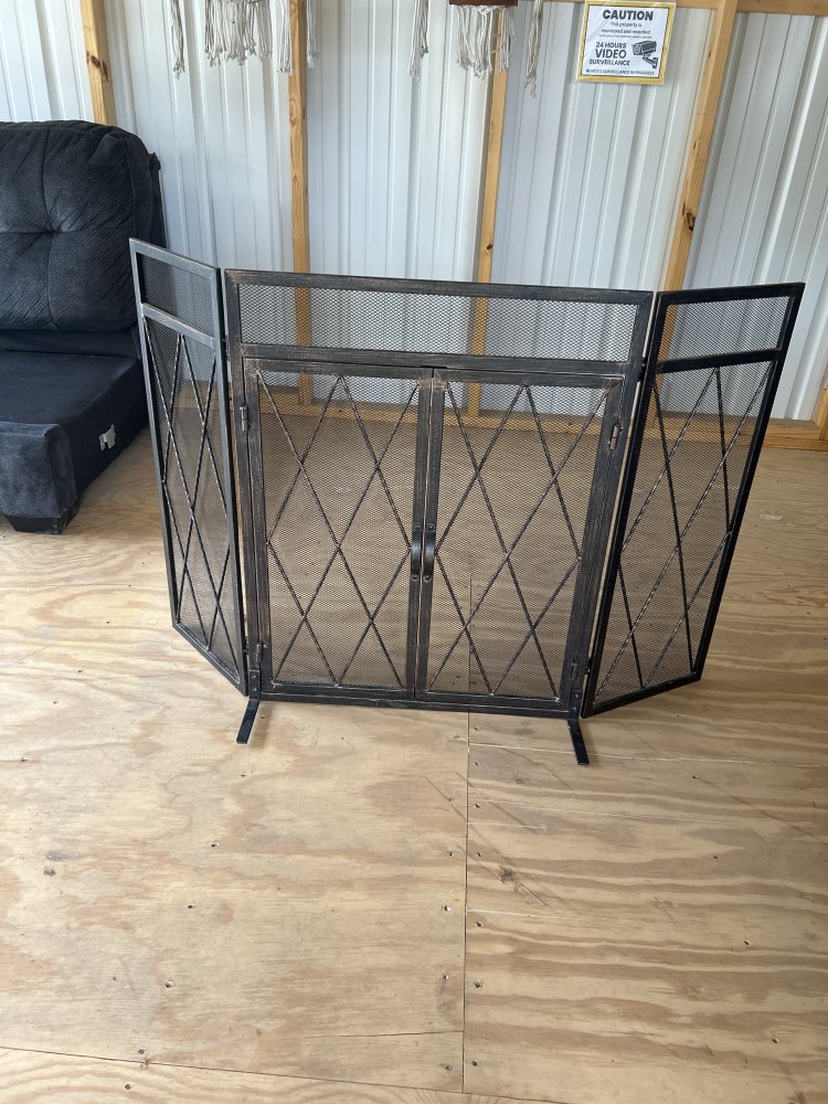 Metal Mesh Fireplace Screen 49x32" 25" middle