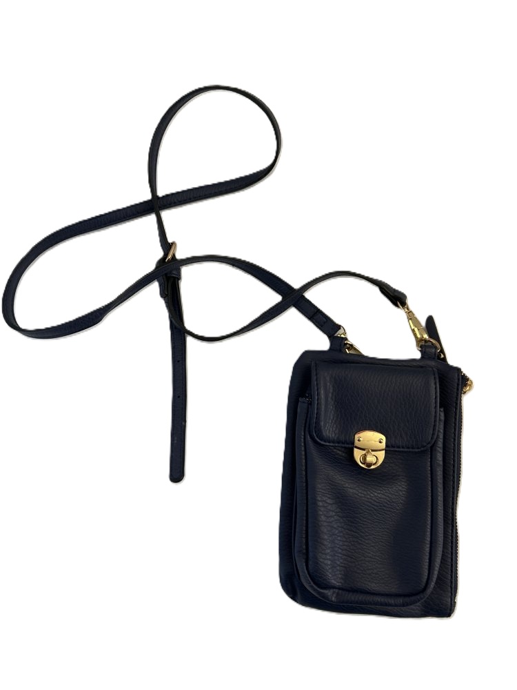 Navy Leather Crossbody Bag