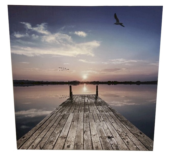Sunset Dock Landscape Wall Art 30x30