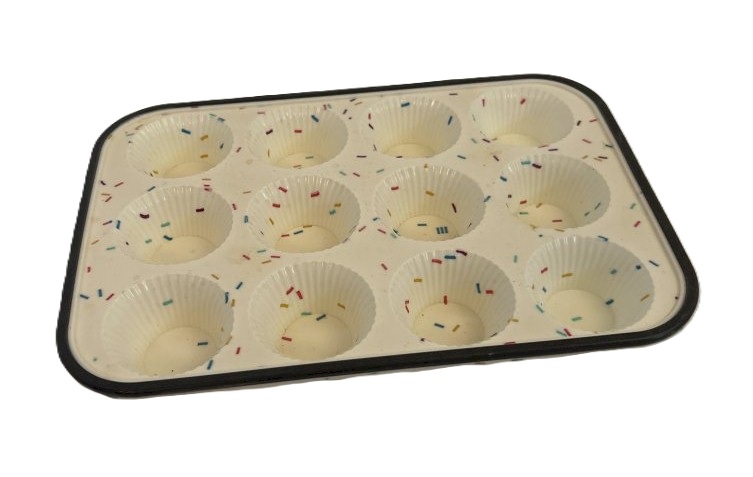 Silicone Muffin Baking Tray with Sprinkles Pattern