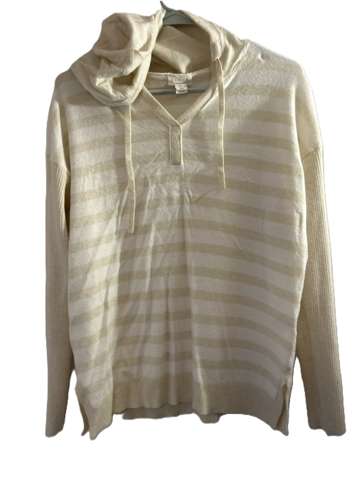 CASLON Women's Striped Long Sleeved Hooded Shirt- Size S
