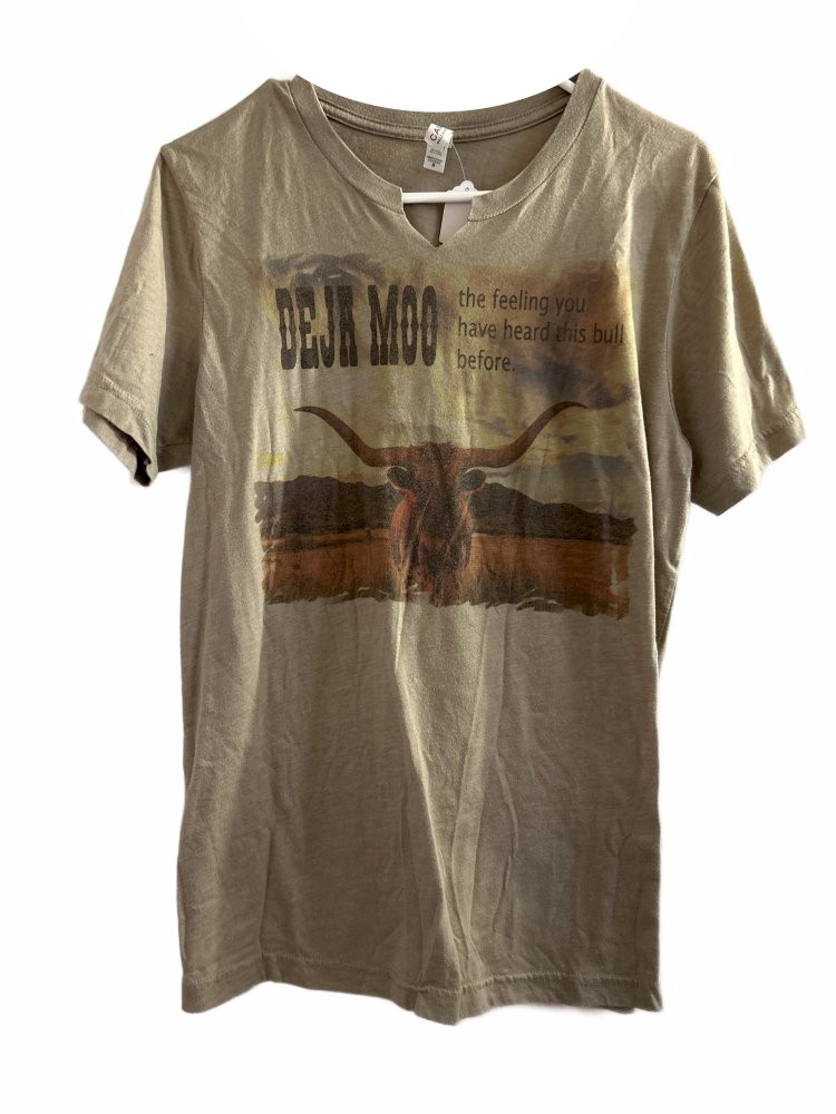 Women's Deja Moo Graphic T-Shirt Size S