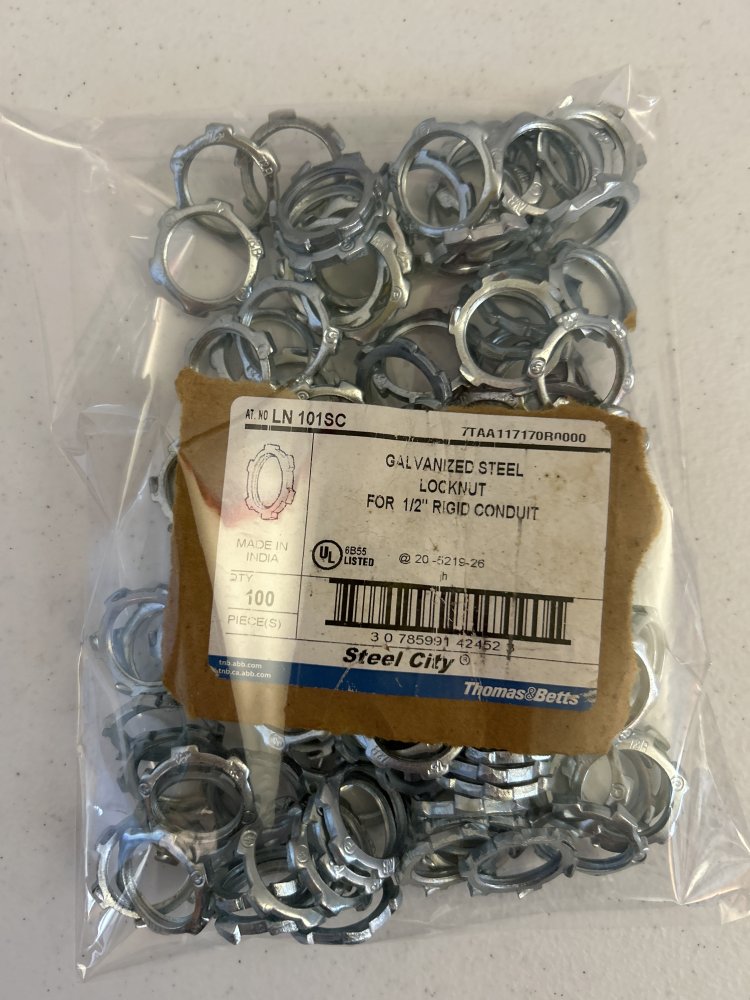 Steel City Galvanized Steel Locknuts 100-Pack