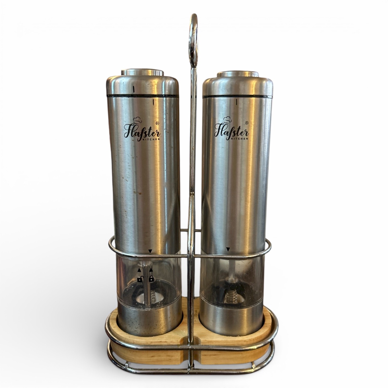 Flafster Kitchen Electric Salt and Pepper Grinder Set with Stand