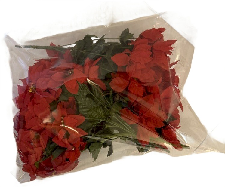 Assorted Fake Poinsettias - Qty of 9