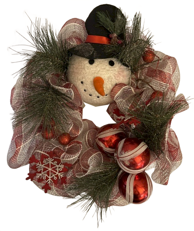 Festive Snowman Christmas Wreath 19.5"