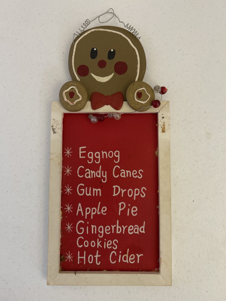 Gingerbread Themed Holiday Menu Board
