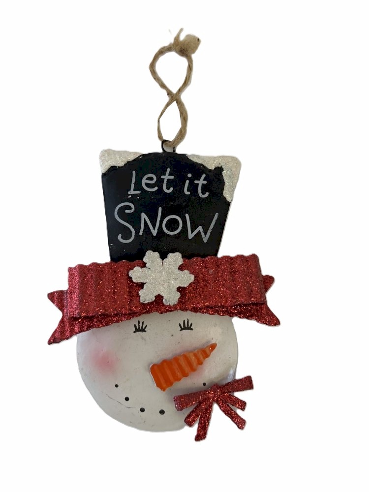 Snowman 'Let it Snow' Holiday Hanging Ornament