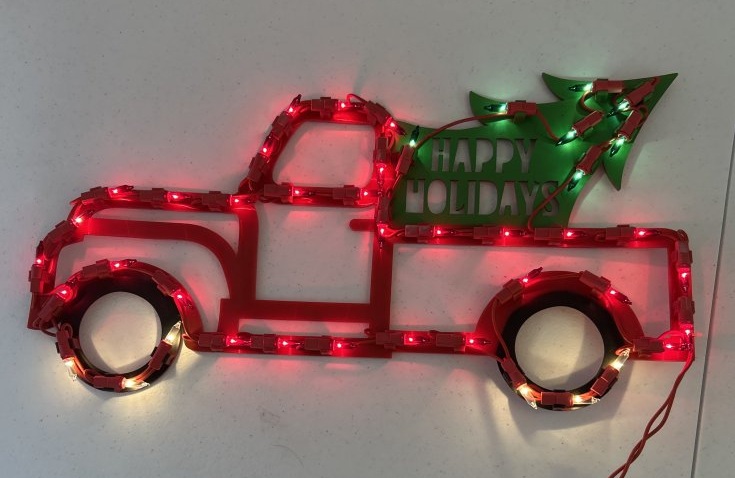 Light-Up Holiday Truck Wall Decoration