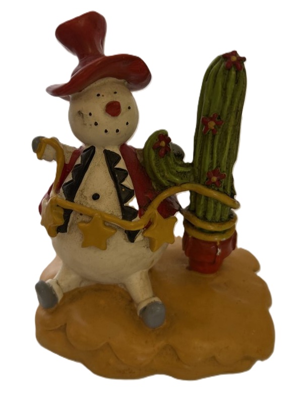 Ceramic Snowman Holiday Figurine 6"