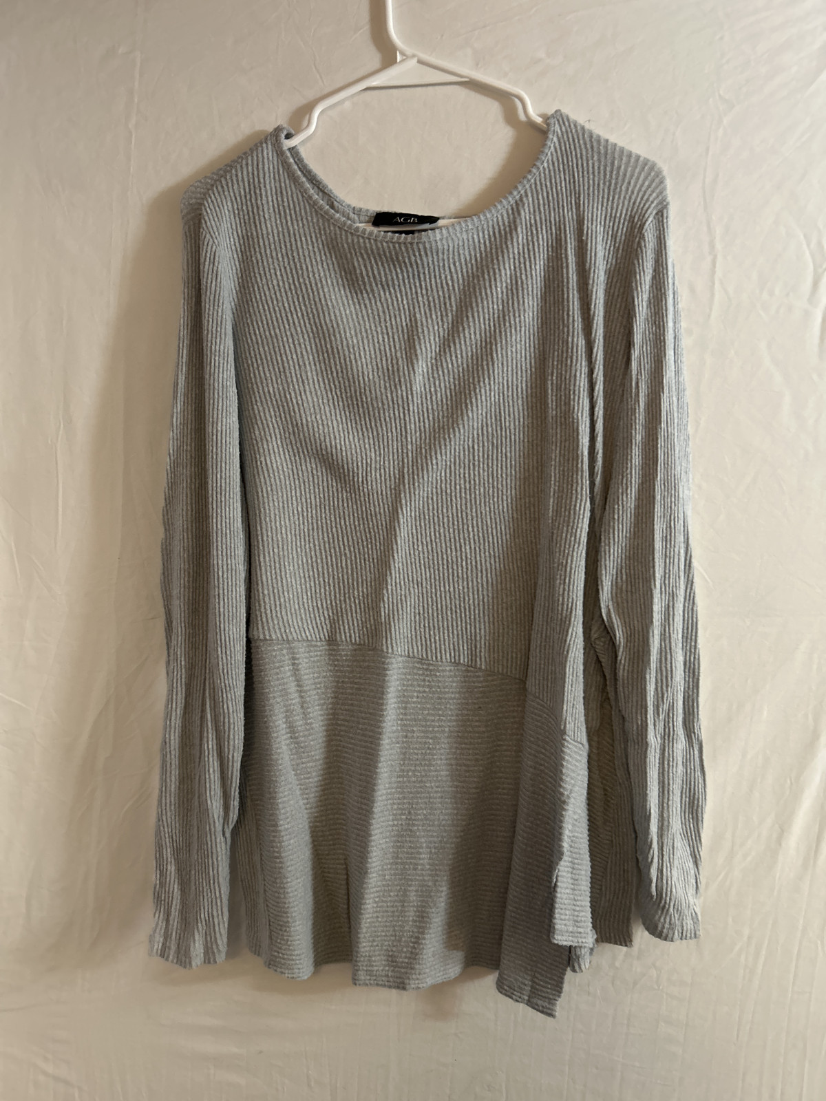 AGB Women's Ribbed Long Sleeve Shirt L