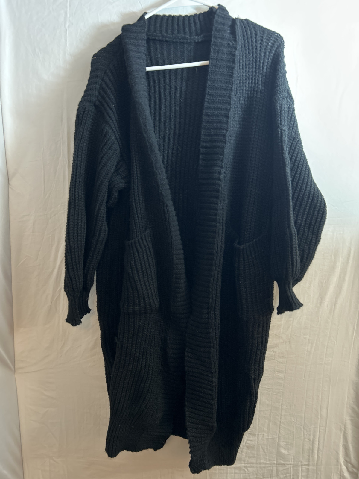 Women's One Size Black Knitted Cardigan