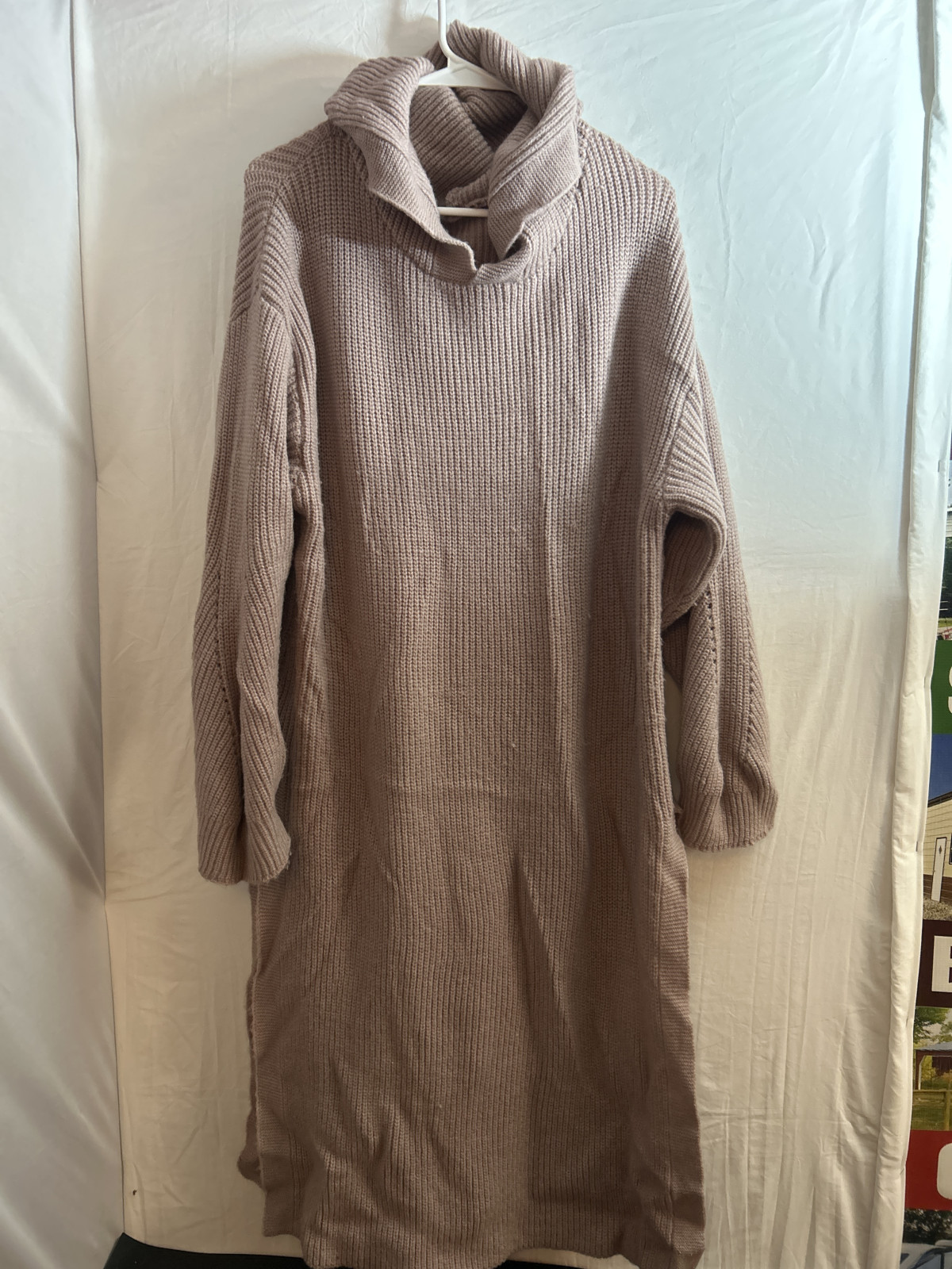 Women's Ribbed Knit Sweater w/ Hood Dress One Size