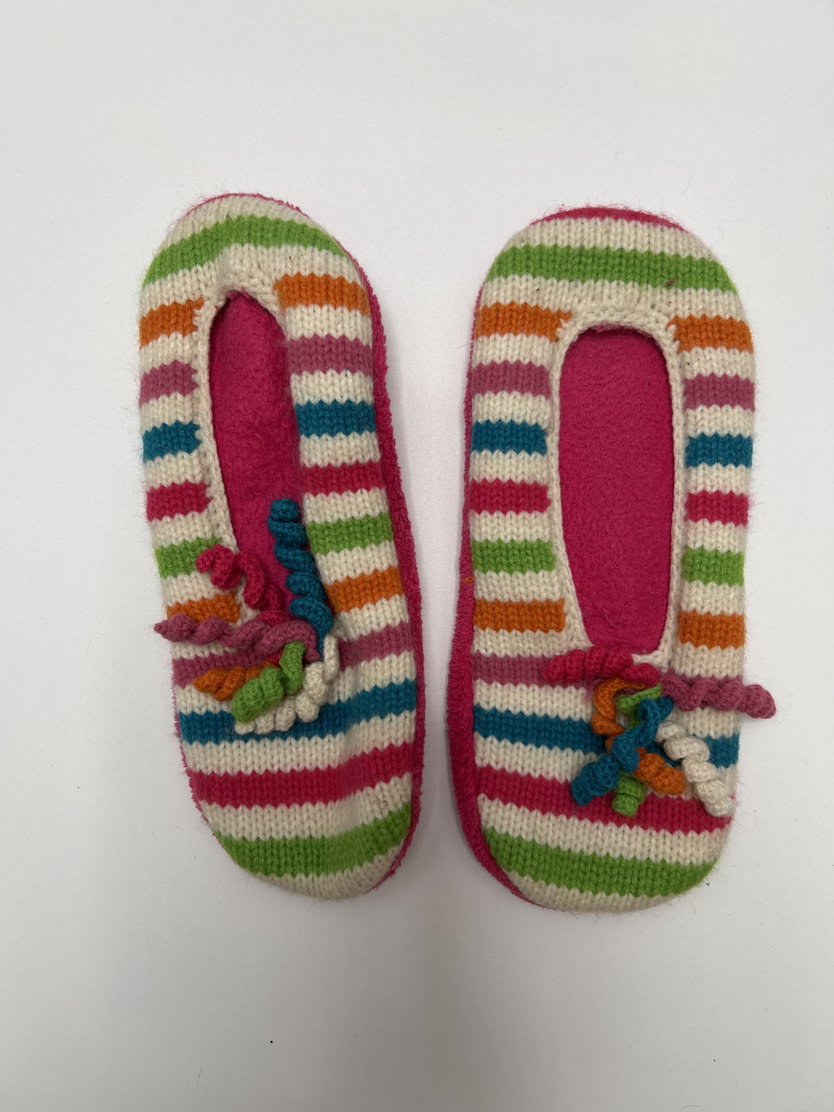 Striped Women's Knit Slippers