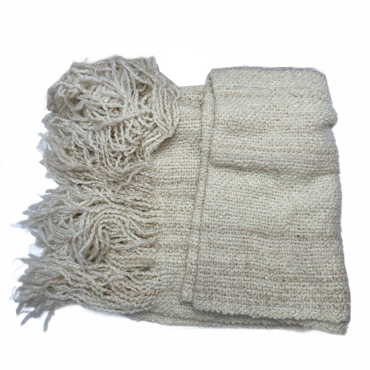 Kennebunk Weavers Cream Throw Blanket 72x42"