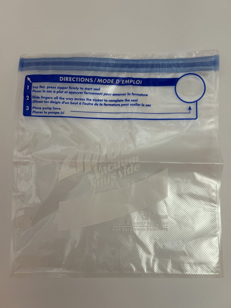 XS Ziploc Vacuum Bag, Contains 1 Bag