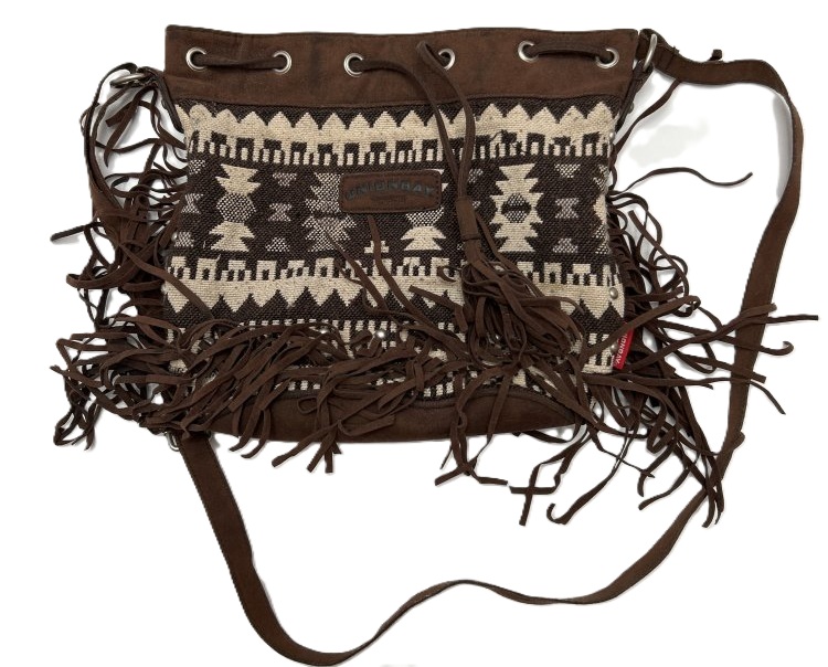 Union Bay Brown Fringed Crossbody Bag