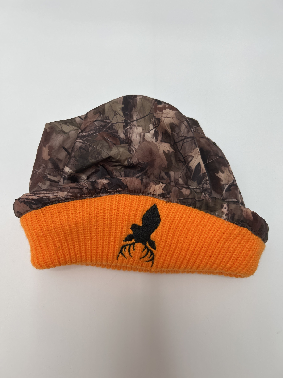 Mossy Oak Camo and Orange Beanie Hat