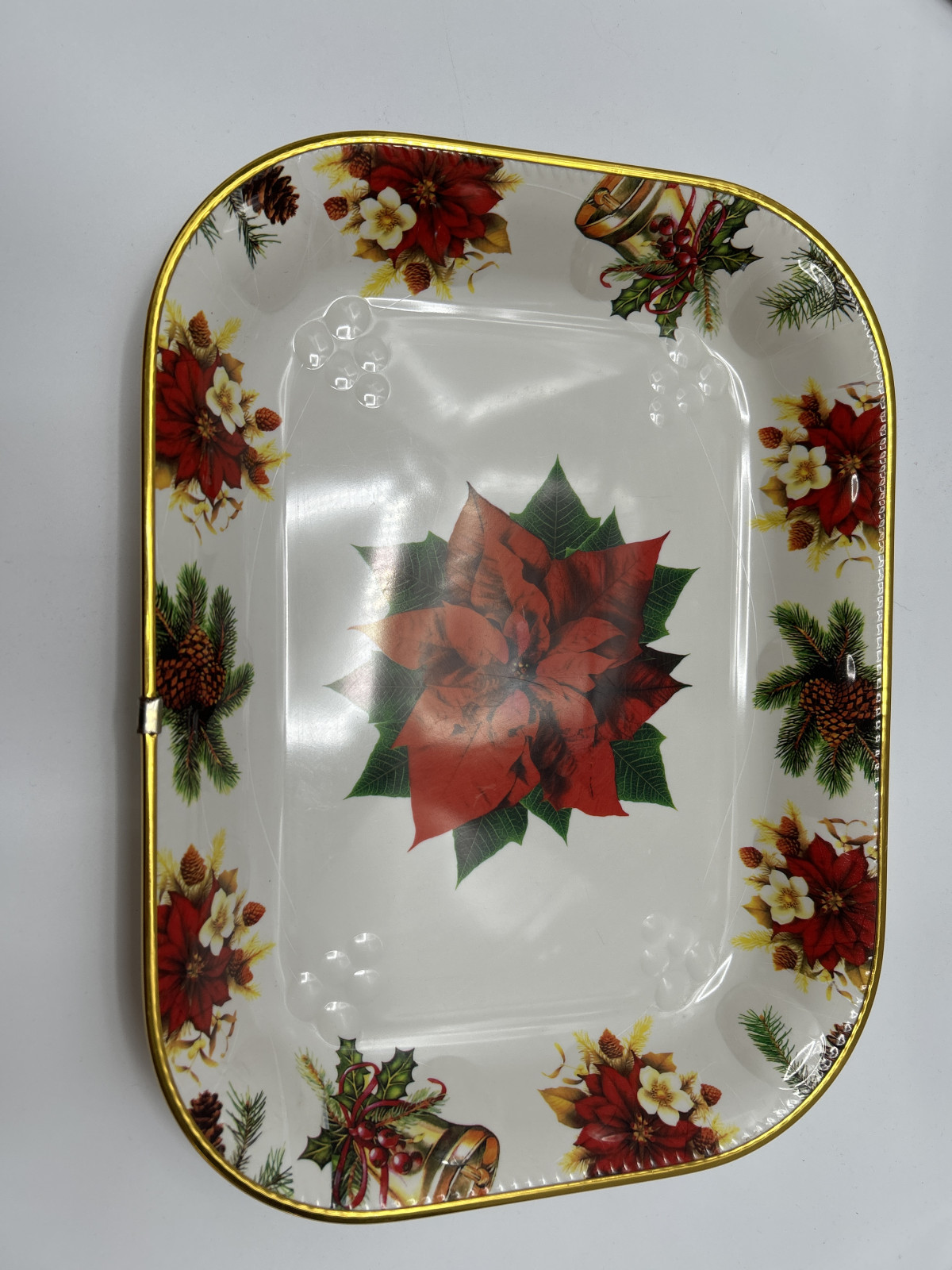 Holiday Decorative Plastic Tray 16x12”
