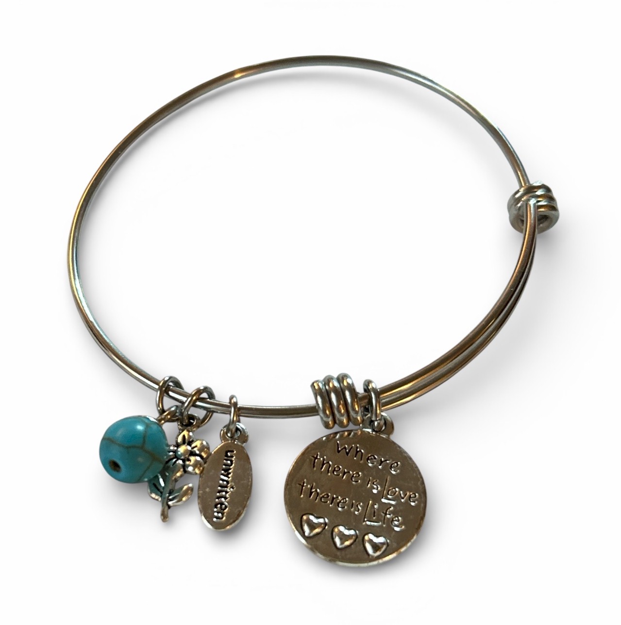 Women’s Inspirational Charm Bangle Bracelet