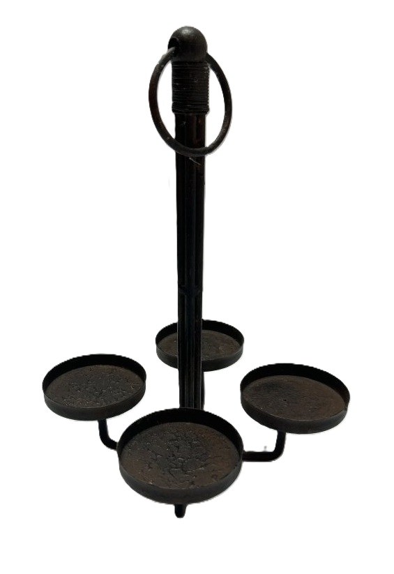 Rustic Iron Candle Holder Stand 11x8.5