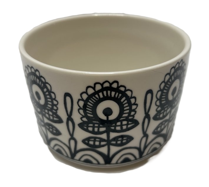Stoneware Floral Pattern Bowl 10.5x4