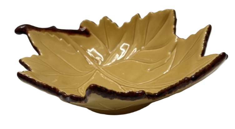Stoneware Leaf-Shaped Decorative Bowl