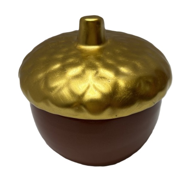 Decorative Acorn-Shaped Ceramic Container