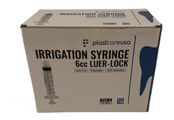 PlastCare USA Irrigation Syringe 6cc Luer-Lock Box