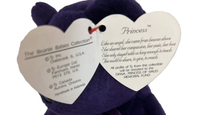 Ty Princess Diana Memorial Beanie Baby 1997 – Indonesia – PE Pellets